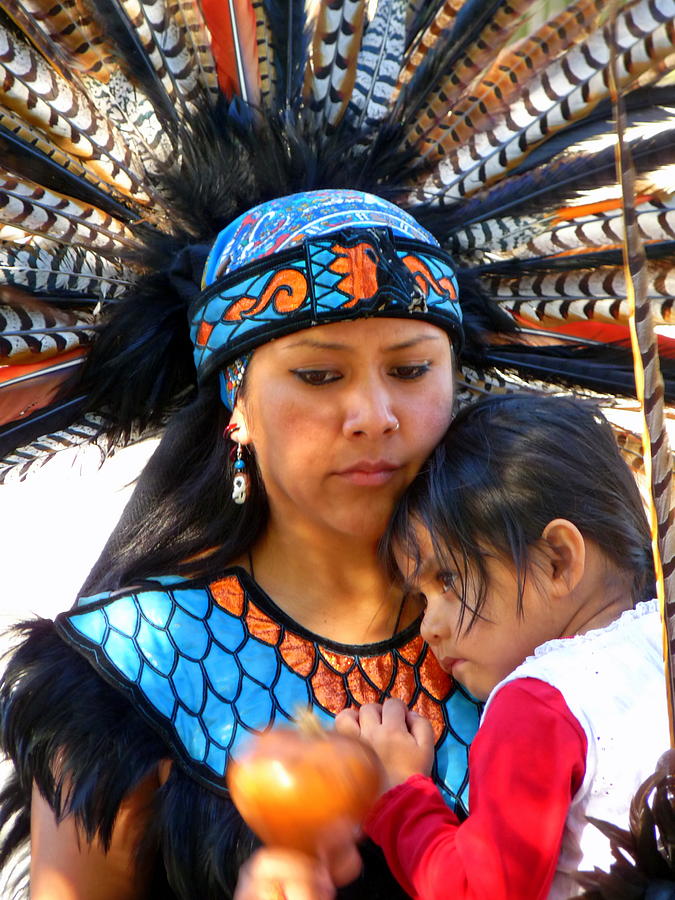 Native American Woman and Child Photograph by Jeff Lowe