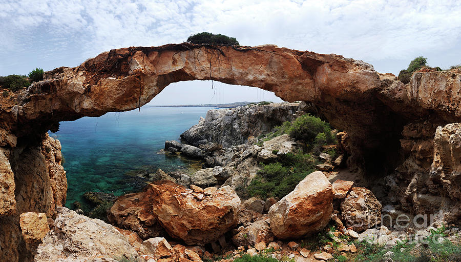 Natural Bridge - Cape Gkreko - Cyprus Photograph by Maxim Images Exquisite Prints