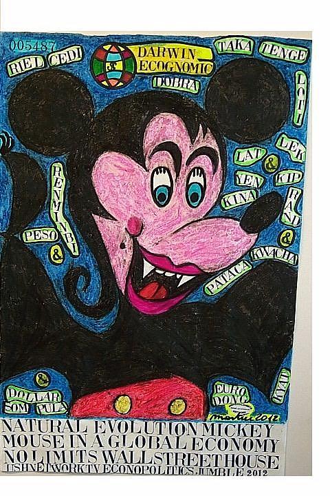 God Save Mickey Mouse in Green - original artwork on 300gsm