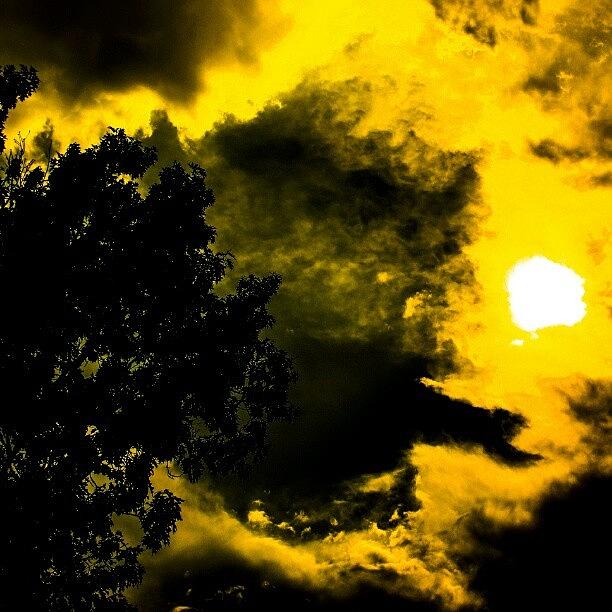 Nature Photograph - #nature #yellow #sky #skyporn #clouds by Dusty Anderson