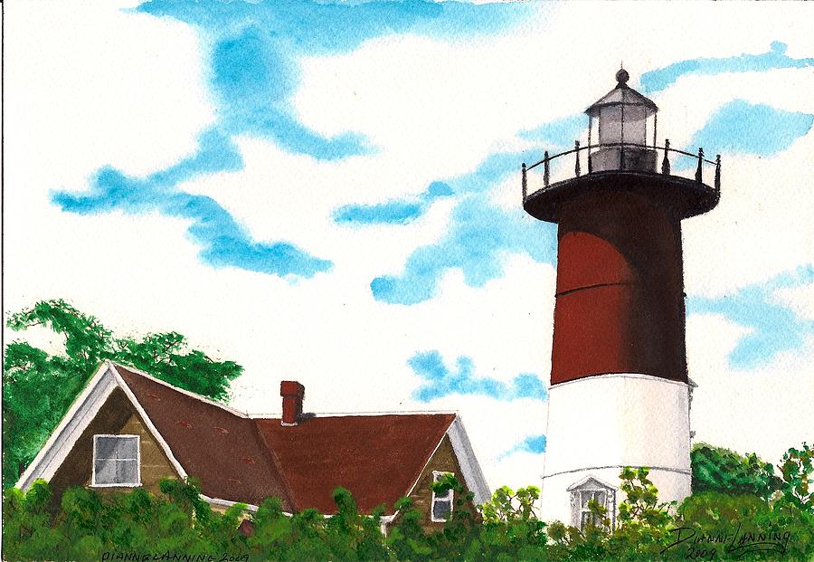 Lighthouse Painting - Nauset Light by Dianne Lanning