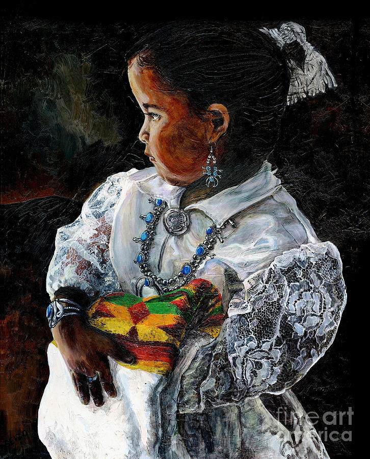 Navaho Child Painting by Steven  Nakamura
