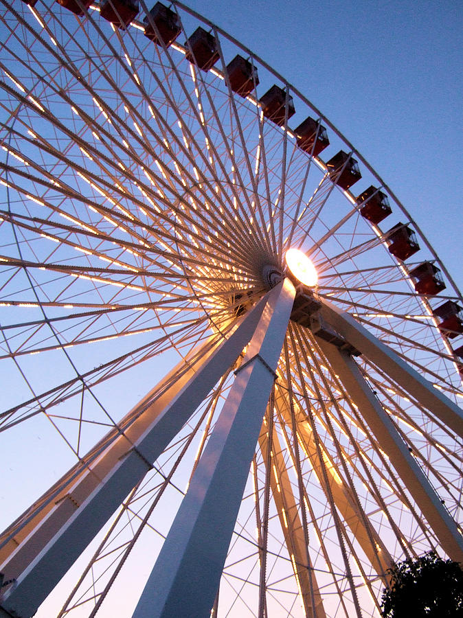 Navy Pier Ferris Wheel Photograph By Melania Covey - Pixels