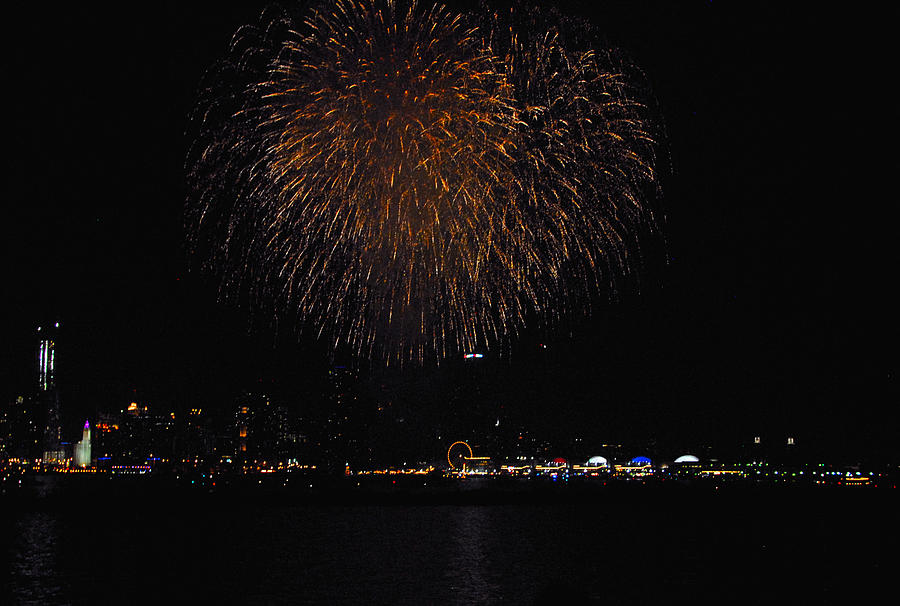 Navy Pier Fireworks 5 Photograph by Lynn Bauer Fine Art America