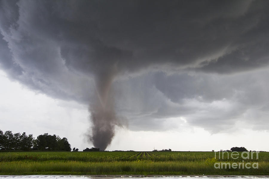 Nebraska Tornado Photograph by Mike Hollingshead and Photo Researchers