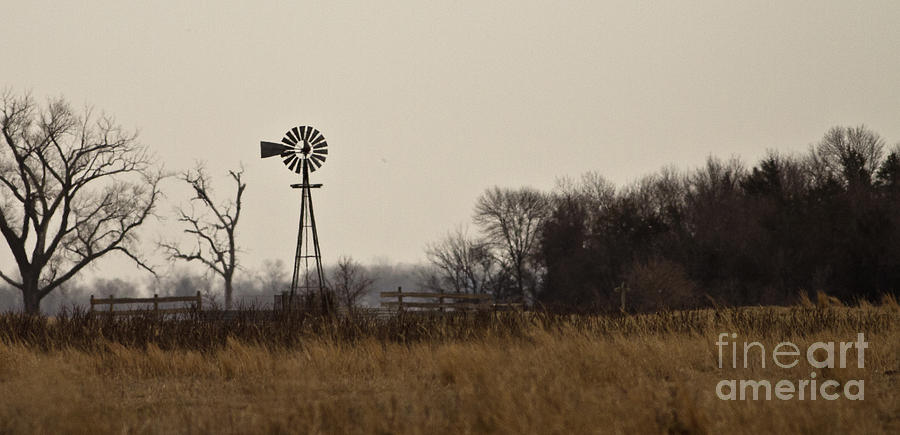 Nebraska Windmill Digital Art by Pam  Holdsworth