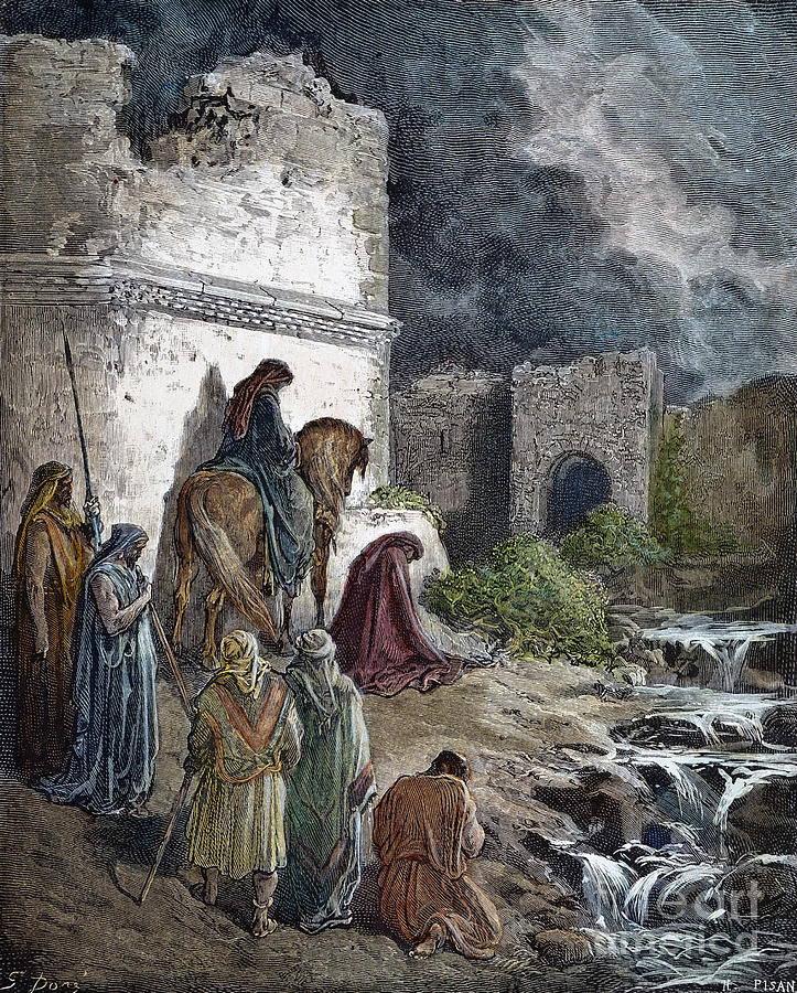 Nehemiah Jerusalem Drawing by Gustave Dore