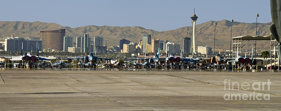 Nellis and Las Vegas Skyline Photograph by Tim Mulina