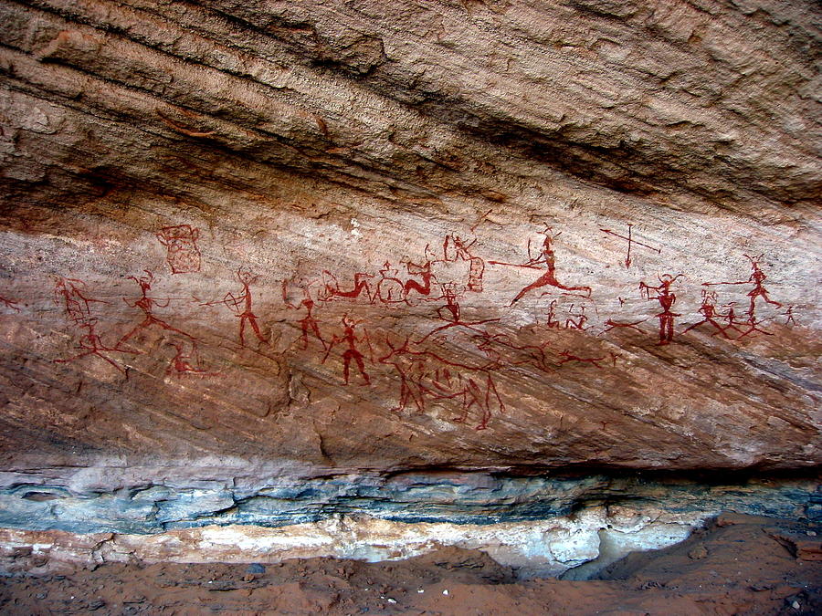 Neolithic Hunting Scene, Libyan Sahara Photograph by Joe & Clair ...