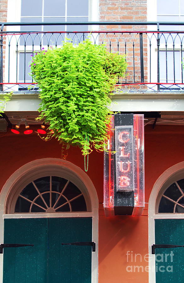Neon Club Sign Bourbon Street Corner French Quarter New Orleans Accented Edges Digital Art Digital Art by Shawn OBrien