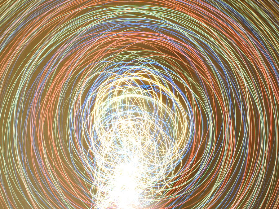 Neon Lights Spinning Photograph