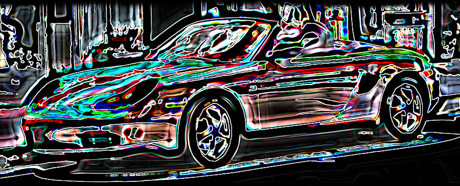 Neon Porsche Photograph by Samuel Sheats