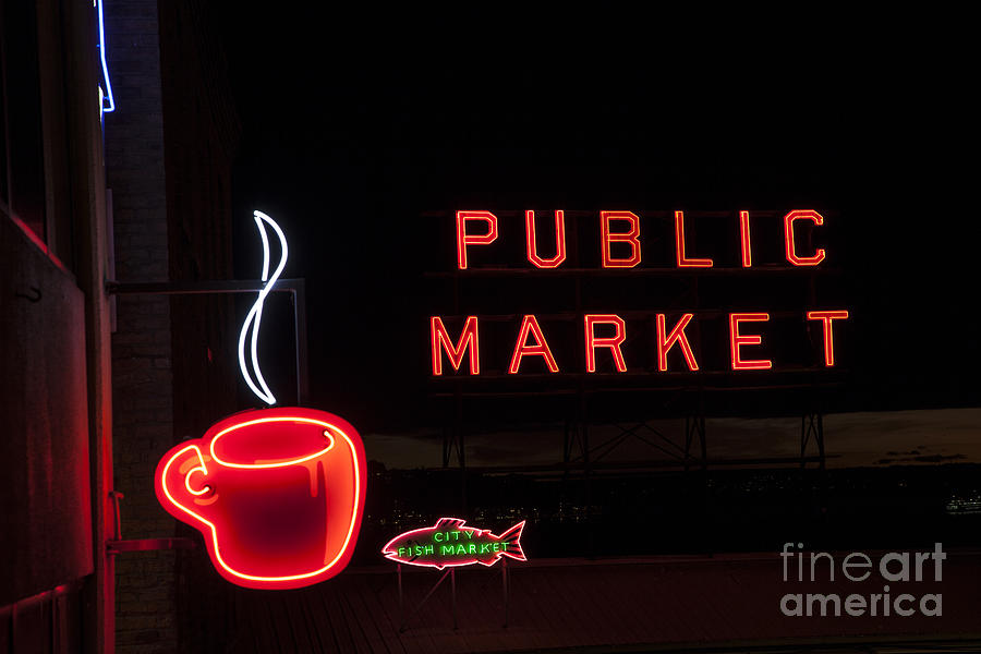 Neon Public Market Photograph by Timothy Johnson