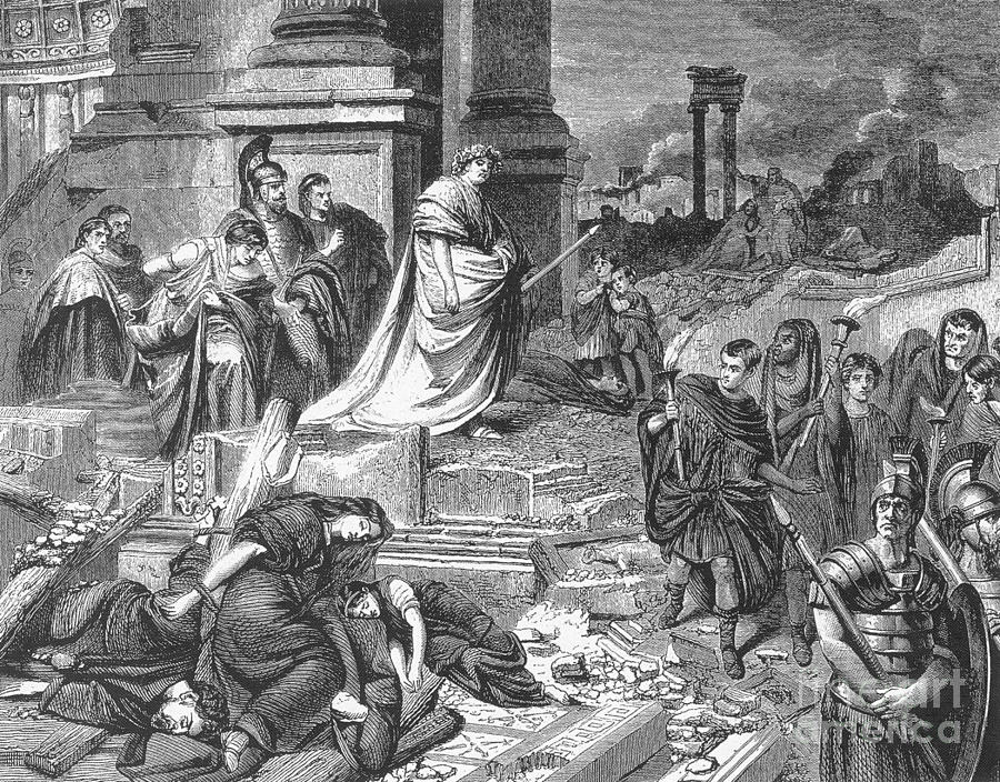 Nero Amid The Ruins Of Rome, 64 Ad Photograph by Photo Researchers