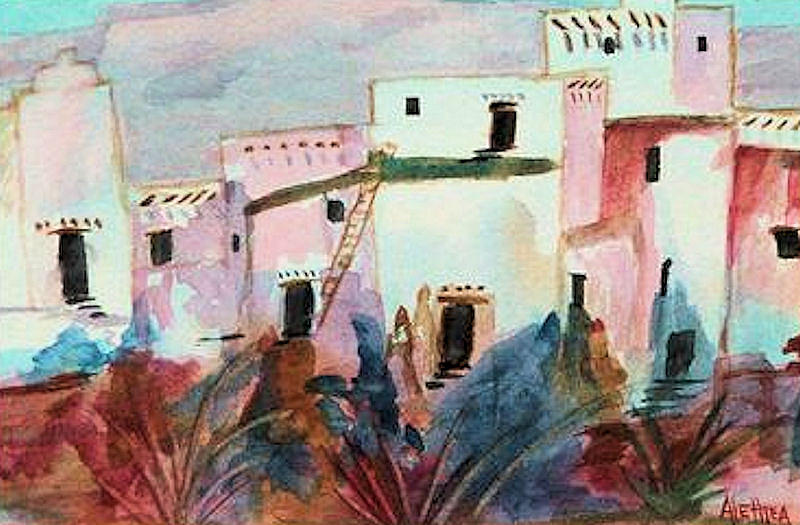 New Mexico Sunset Painting by Alethea M