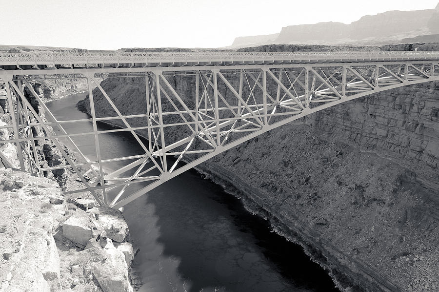 New Navajo Bridge BW Photograph by Julie Niemela