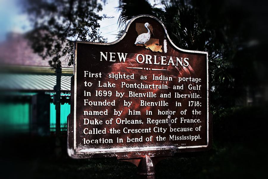 New Orleans History Marker Photograph by Jim Albritton