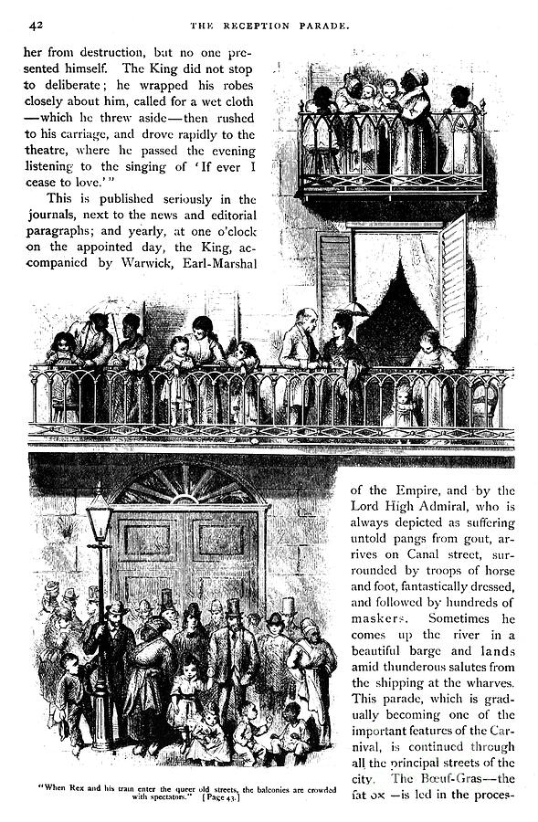 Mardi Gras - Rex Parade, 1875 Drawing by GRANGER Historical Picture Archive Mardi Gras - Rex Parade, 1875 Drawing by GRANGER Historical Picture Archive