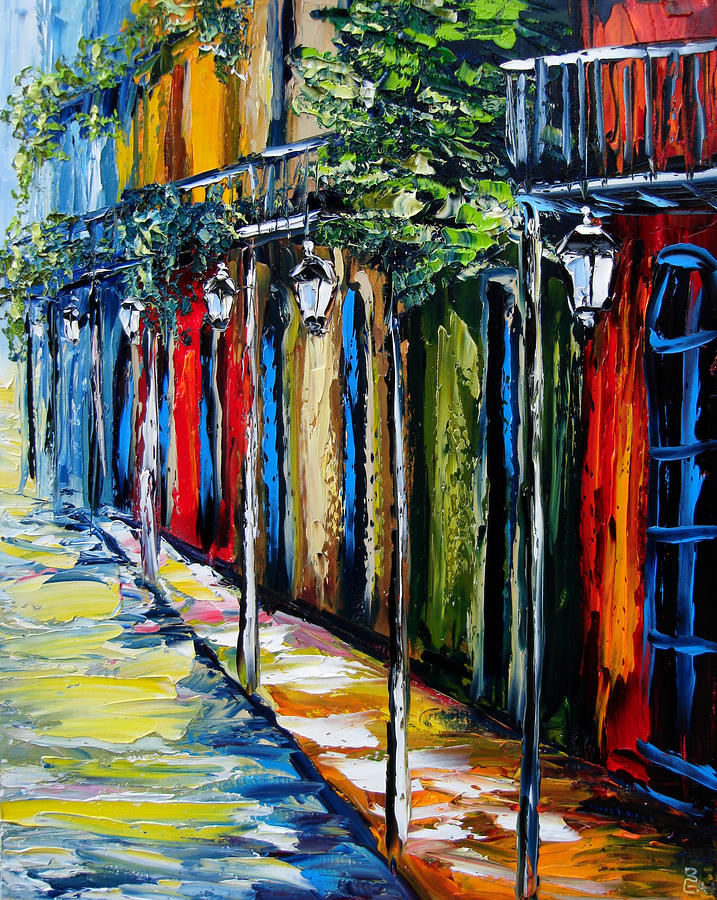 New Orleans Oil Painting Balconies by Beata Sasik