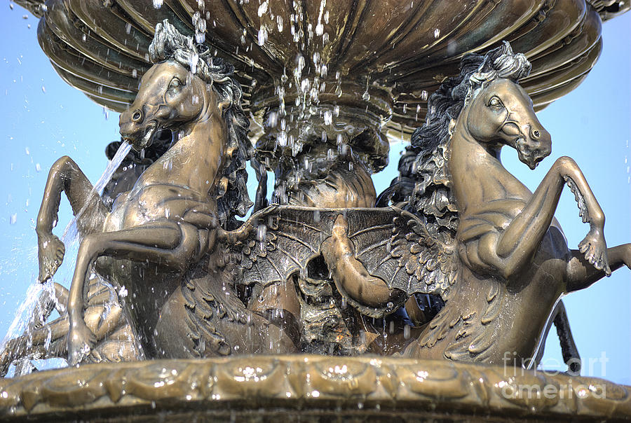 New Orleans Pegasus Fountain Photograph by Jim And Emily Bush