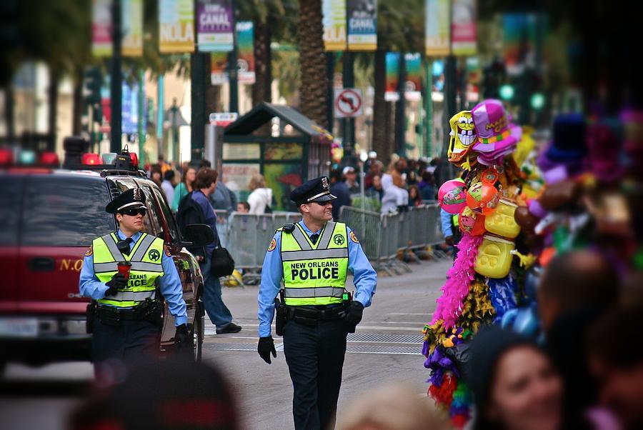 New Orleans Photograph - New Orleans Police at Mardi Gras by Jim Albritton