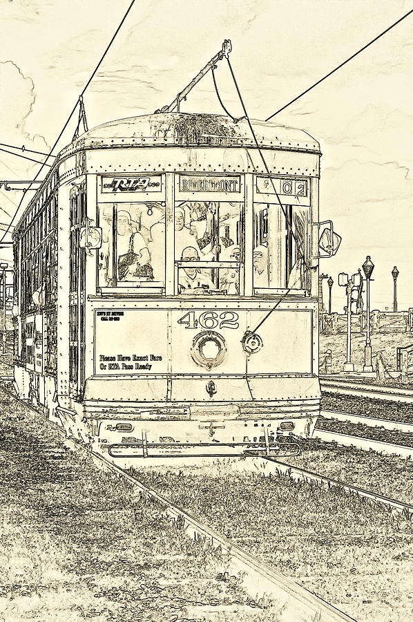 New Orleans Streetcar sketch Photograph by Steve Harrington Fine Art