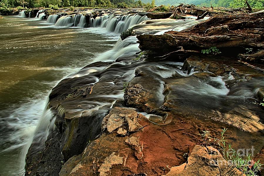 Waterfall Photograph - New River Waterfall by Adam Jewell