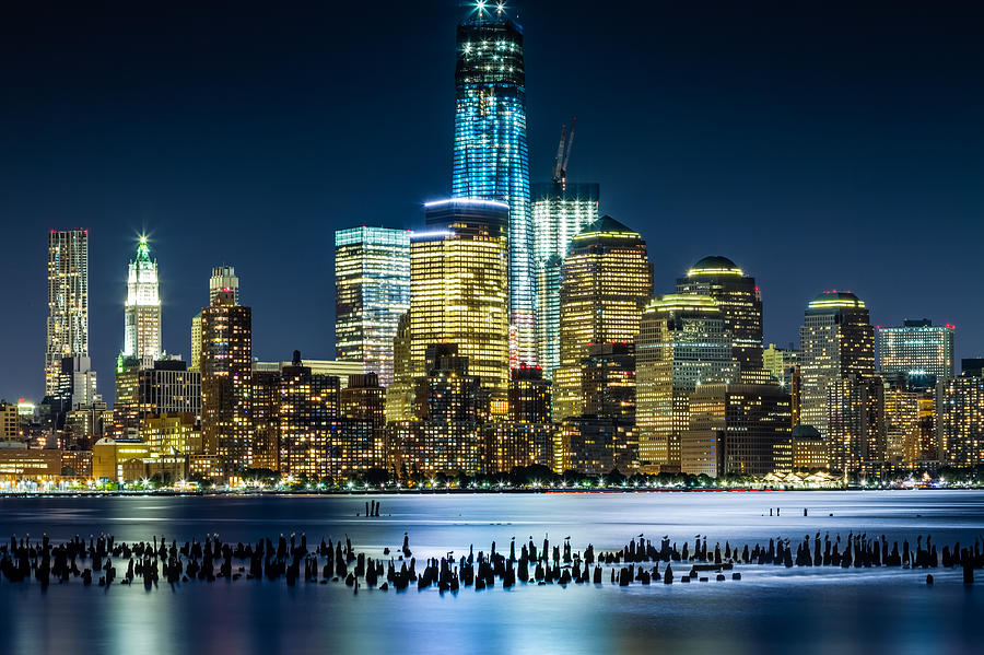 New York City Photograph - New WTC and Remains of Old Pier by Val Black Russian Tourchin