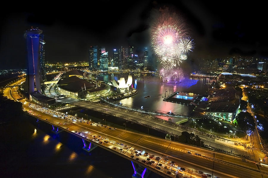 New Year Fireworks Photograph by Ng Hock How