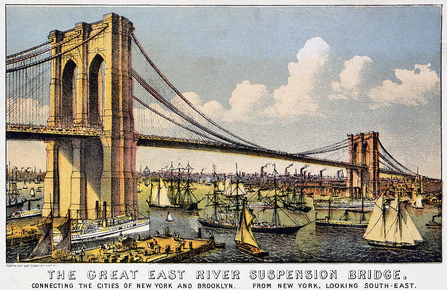 New York: Brooklyn Bridge Photograph by Granger