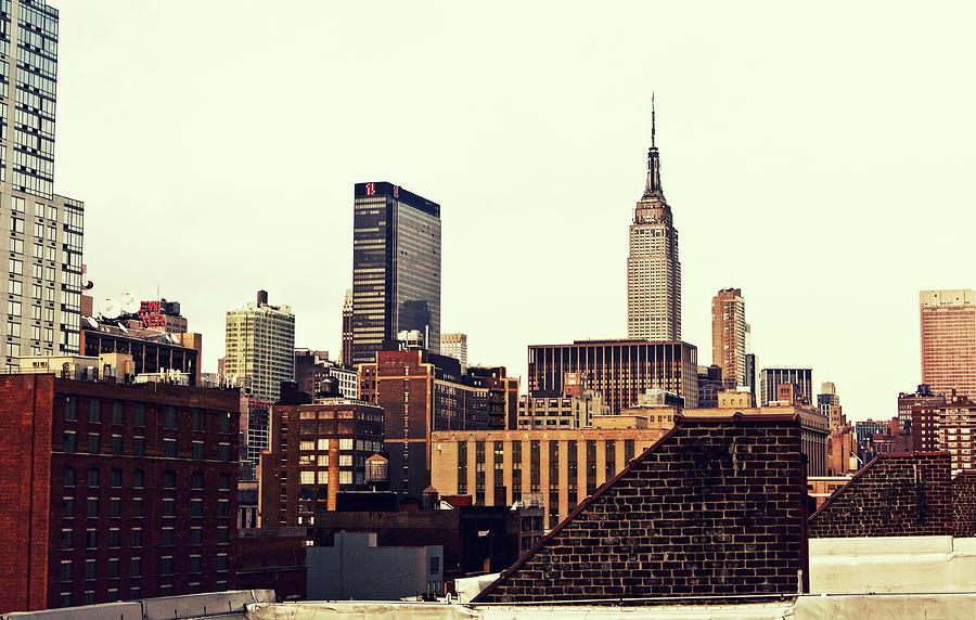 New York City Photograph - New York City Rooftops and the Empire State Building by Vivienne Gucwa