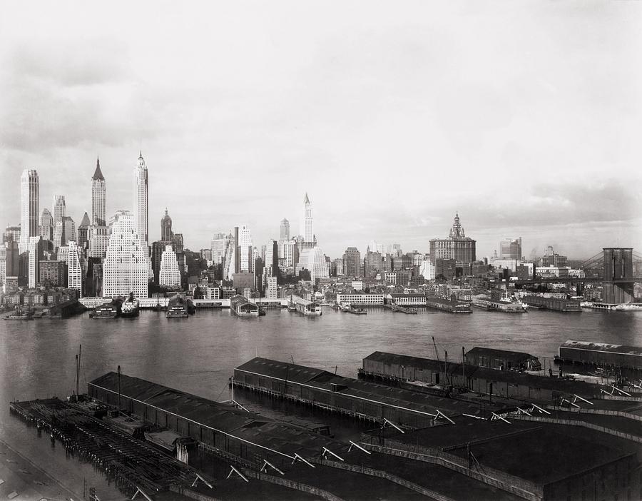 New York City Skyline From Brooklyn Photograph by Everett