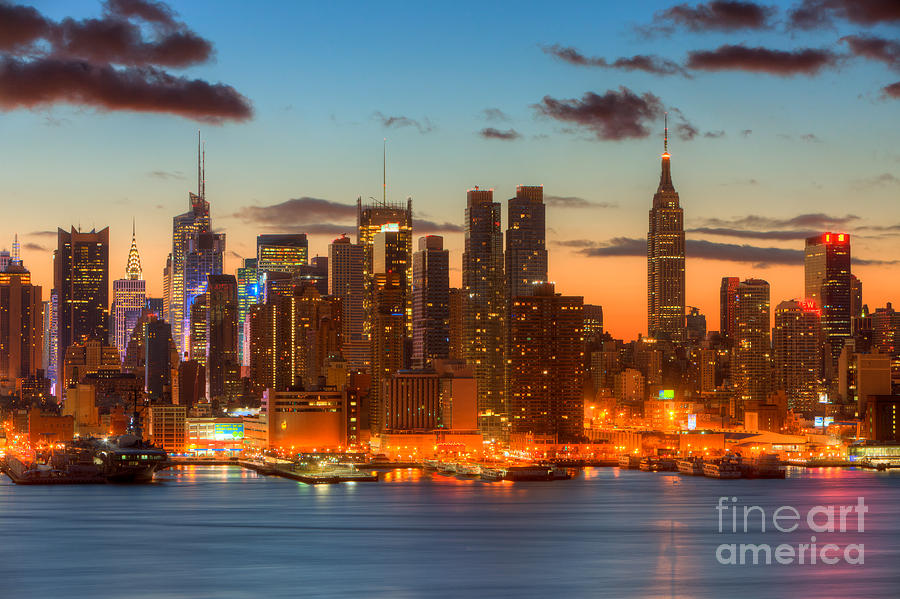 New York City Skyline Morning Twilight VII Photograph by Clarence Holmes