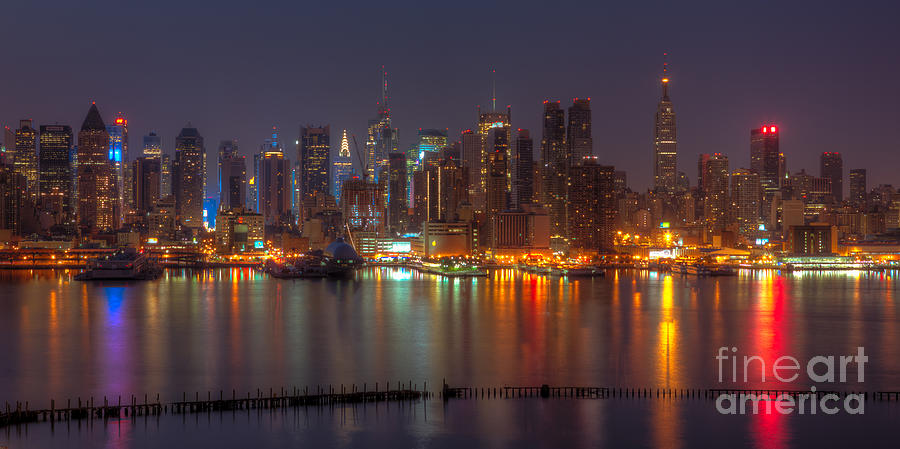 New York City Skyline Morning Twilight XIV Photograph by Clarence Holmes