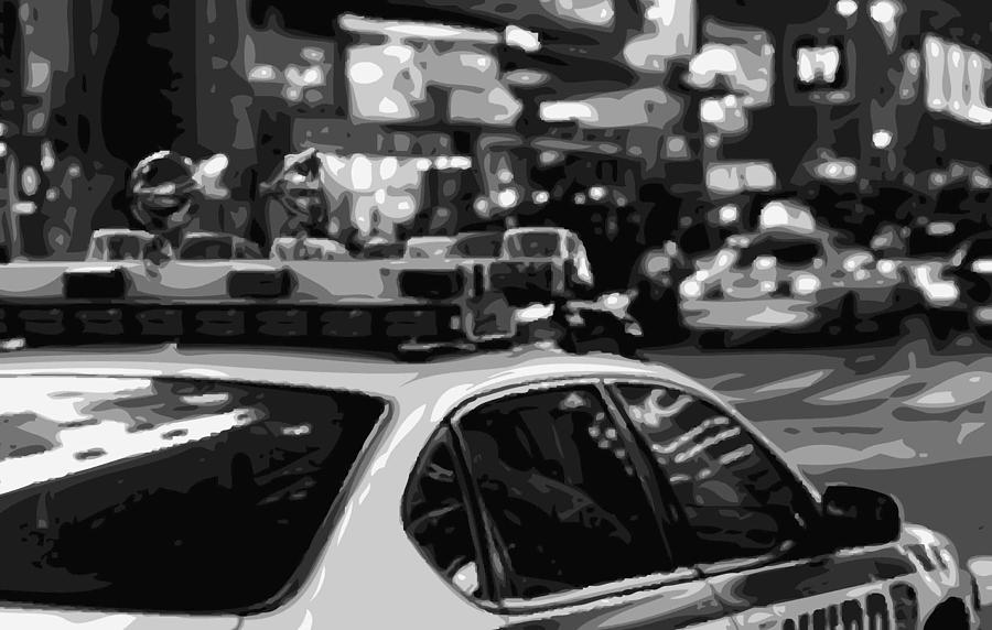 New York Cop Car BW8 Photograph by Scott Kelley