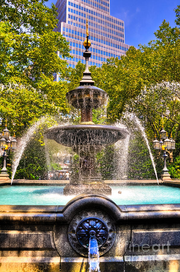 New York Fountain Photograph by Kelly Wade