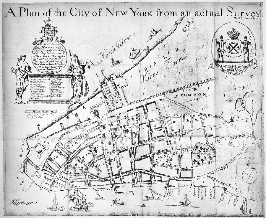 New York Map, 1730 Photograph by Granger | Pixels