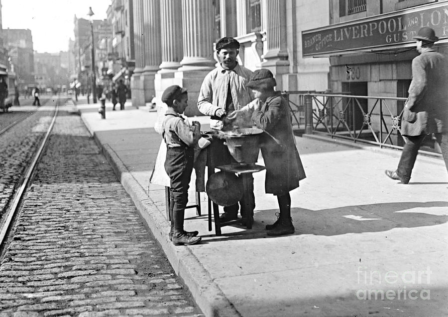 New York City Photograph - New York Peanut Stand on West 42nd Street 1903 by Padre Art