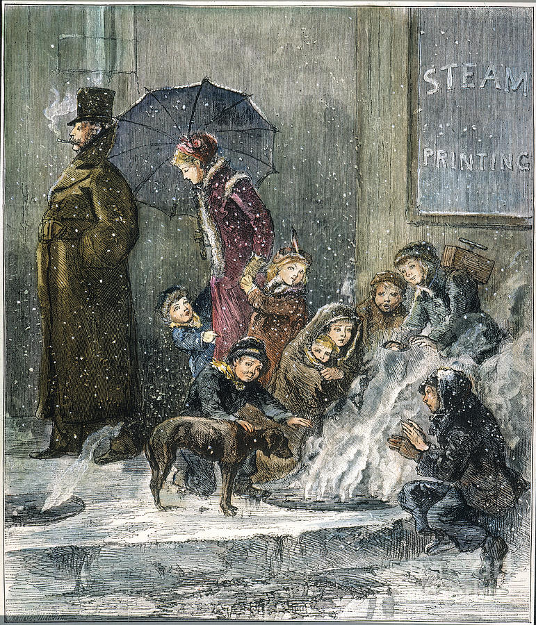 Winter Photograph - New York: Poverty, 1876 by Granger