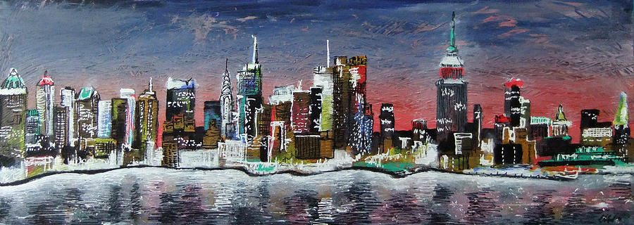 New York Skyline Painting by Laura Hol Art