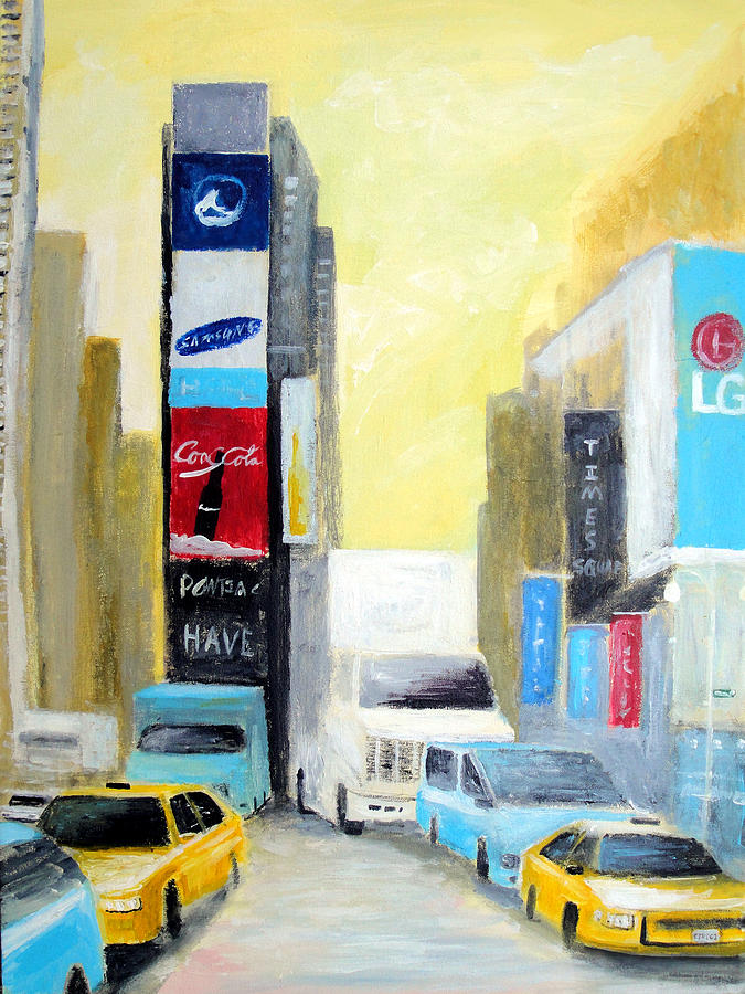 New York Times Square  Painting by Larry Cirigliano