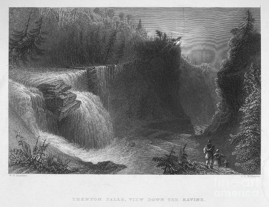 New York: Waterfall, 1837 Photograph by Granger