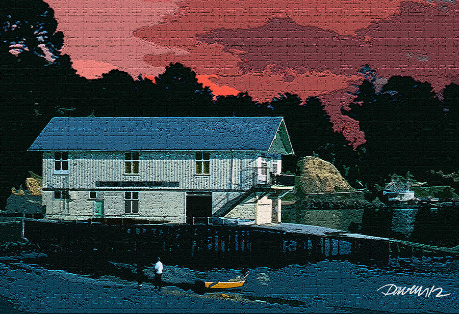 New Zealand Series - Akaroa Boathouse Digital Art by Jim Pavelle