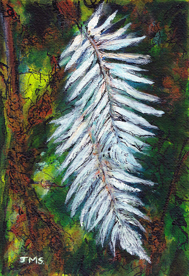New Zealand Silver Fern Painting by Jackie Sherwood