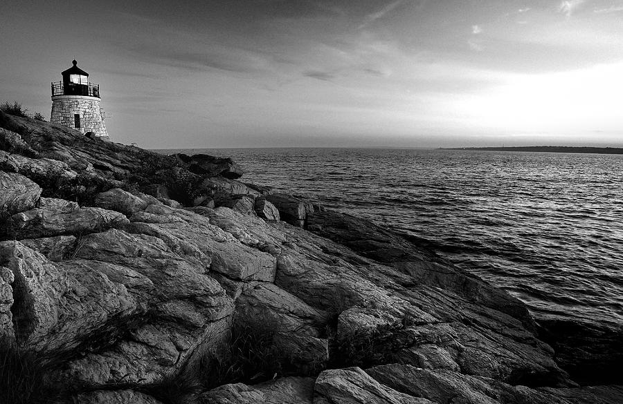 Newport Rhode Island-Castle Hill Black and White Photograph by TS Photo