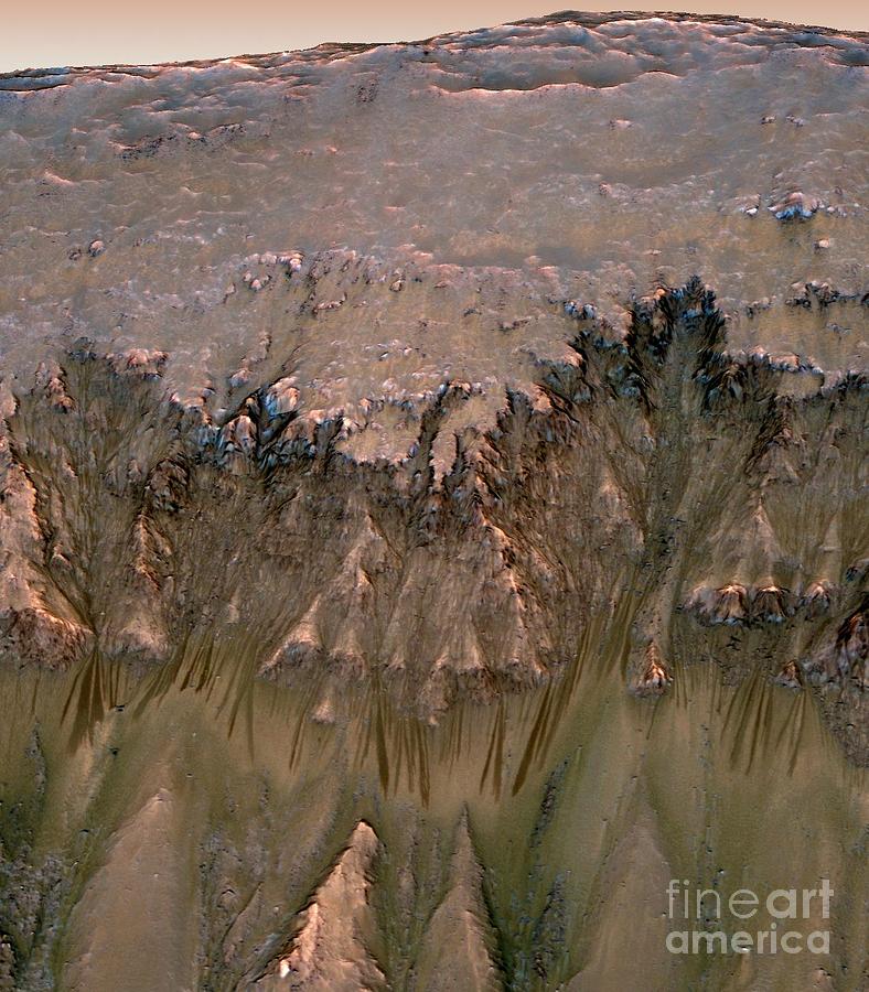 Newton Crater, Mars Photograph by Nasa
