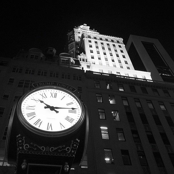 New York City Photograph - #newyork #nyc #bw #clock #night by Nick Valenzuela