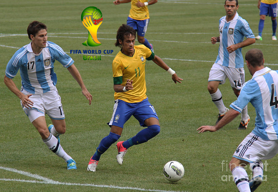 Neymar Doing His Thing FIFA Logo Photograph by Lee Dos Santos
