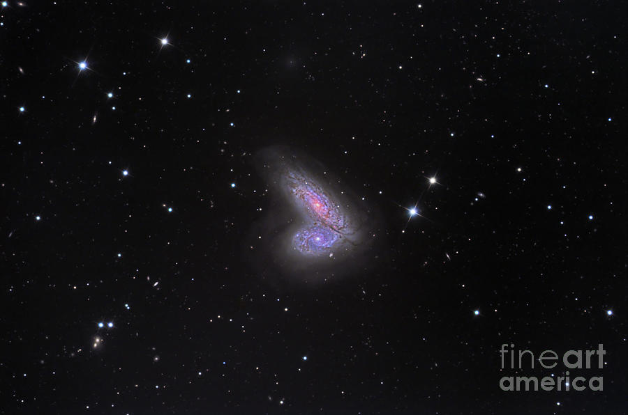 Space Photograph - Ngc4567 Colliding Galaxies by Ken Crawford