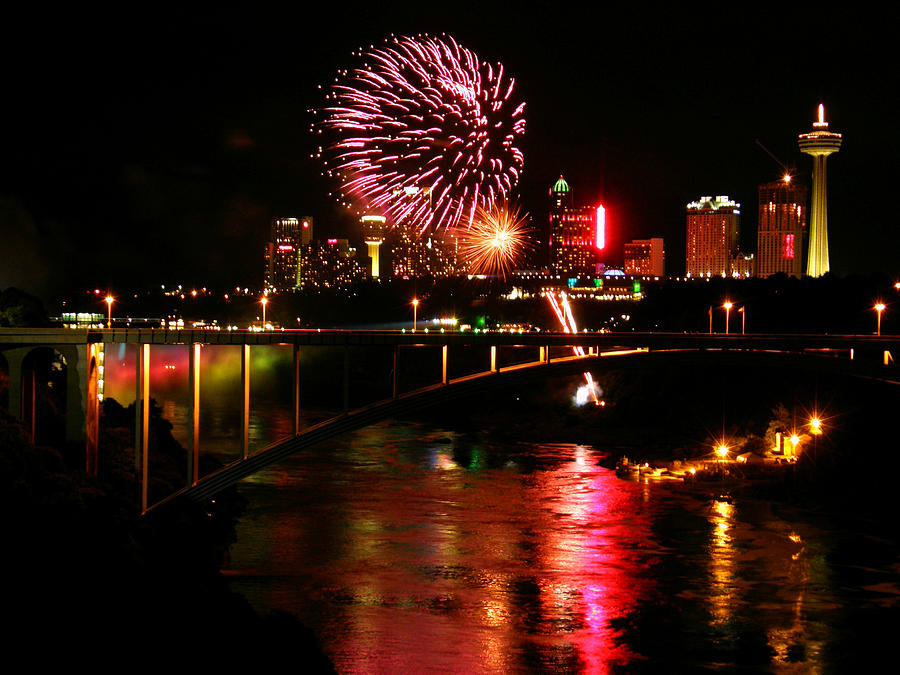 Niagara Falls Fireworks Photograph by Mark J Seefeldt